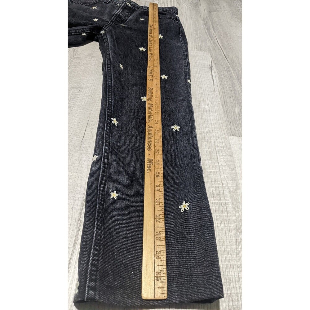 Reformation Cynthia High Relaxed Black Daisy Jeans Women's Size 25 - Picture 9 of 10